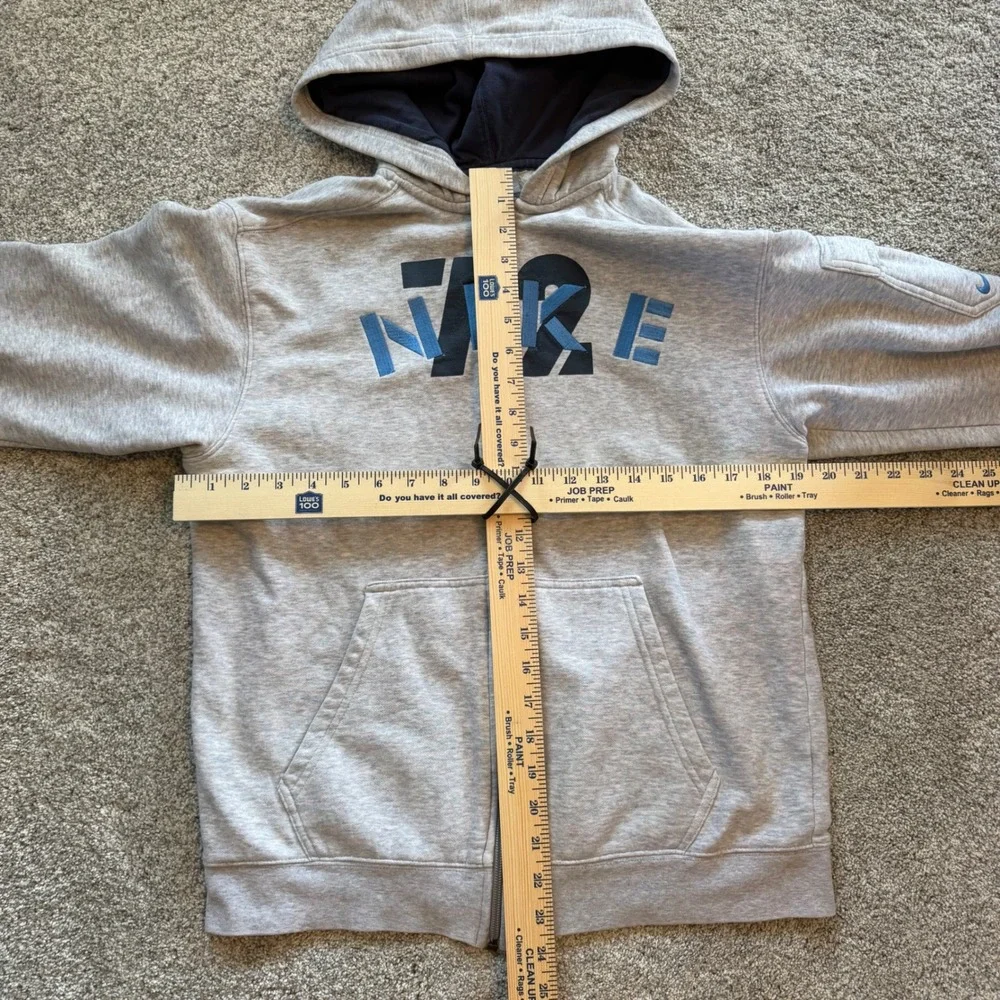 Vintage Nike Boys Large 14-16 Full Zip Hoodie 72 Graphic Sleeve Sweatshirt
